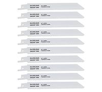 EMSea 10 Uds Hojas de Sierra Sable Bimetálica S922HF 10TPI 150mm Paso de 2,5mm Corte Rápido para Madera Aglomerado Metálico Y Plástico