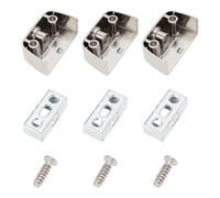 EMSea 12 Juegos Trapezoidal 3 en 1 Conector de Soporte de Placa de Muebles Kit de Conector de Tablero de Muebles de Hierro de Aleación de Zinc para Gabinetes de Suspensión Gabinetes de Almacenamiento