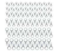 EMSea 120 Uds 6 en 1 terminales de soldadura engarzado anillo de soldadura terminal latón plateado anillo Terminales Conectores surtido Kit 2.2mm 2.7mm 3.2mm 4.2mm 5.2mm 6.2mm