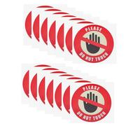 EMSea 15 pegatinas redondas de vinilo con texto en inglés "Do Not Touch" de 15 cm de diámetro, para paredes, coches, camiones, parachoques, vidrio, fábricas, obras de construcción
