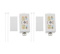 EMSea 2 acopladores RJ45 Cat 6 Gigabit en línea Punchdown Krone acoplador de módulo de unión acoplador de Red para Cables Ethernet, Accesorios, 63 x 26 x 25 mm, Color Blanco