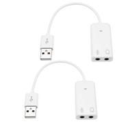 EMSea 2 adaptadores USB para Tarjetas de Sonido de 7,1 Canales, Adaptador de Audio Externo, Tarjeta de Sonido estéreo, convertidor de Tarjetas de Sonido estéreo de 3,5 mm, AUX, micrófono Hembra,