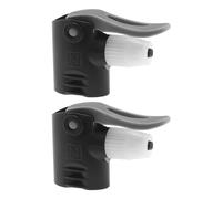 EMSea 2 boquillas de bomba de doble cabezal de plástico negro para bicicleta, FV AV, válvula de bomba de aire, conector adaptador de manguera, cabezal de repuesto para bomba de bicicleta, accesorios