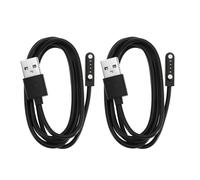 EMSea 2 cables de carga USB para reloj inteligente de 4 pines, compatible con reloj inteligente KW88, KW18, GT88, G3, 1 m, color negro