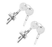 EMSea 2 juegos de cerradura de puerta de vidrio, vitrina corrediza, gabinete de exposición, cerradura de terrario con 4 llaves de 25 x 25 mm para puertas de gabinete de vidrio, puertas y ventanas, gab