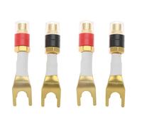 EMSea 2 Pares de Conectores de Horquilla de Pala A Conector Banana Hembra de Poste de Conexi¨®n Giratorio para Altavoz Amplificador E Instrumento.