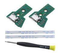 EMSea 2 Placas de Interfaz JDS-055 y Cable de Cinta de 12 Pines Compatible con PS4 Pro/Slim Controlador inalámbrico de Repuesto para Montaje de Puerto de Carga