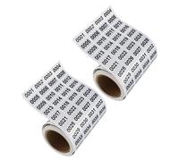 EMSea 2 rollos de etiquetas de números consecutivos 0001-2000 etiquetas de números multiusos, etiqueta de números impermeable, para gestión de inventario de libros
