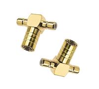 EMSea 2 unids SMB Hembra a 2 Macho 3-Way RF Conector Adaptador Divisor Chapado en Oro para Antena coaxial RF satélite