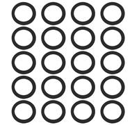 EMSea 20 juntas planas de goma, 18 mm x 29,5 mm x 2 mm, adecuadas para instalaciones industriales, muebles, anillo transparente para construcción de tuberías, color negro