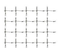 EMSea 20 Piezas 6x7# 28x25mm 44 Libras Resistentes Eslabones Giratorios de Pesca de 3 Vías Luminosos Triple Barril en T Eslabones Giratorios de Línea Cruzada con Cuentas de Pera