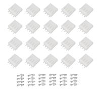EMSea 25 Juegos de Conectores PCB de 4 Pines Y 5,08 Mm Conector de Crimpado de Cable A Cable Compatible con Molex 5058 8981 Proyectos Eléctricos Blanco