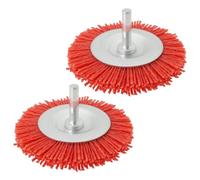 EMSea 2pcs Cepillos de Rueda de Nailon Abrasivos de 75mm Cepillo Redondo de Nailon de 6mm Cepillo de Copa de Nailon 80# para Eliminar óxido Corrosión Pintura Y Rebabas de Metal Madera