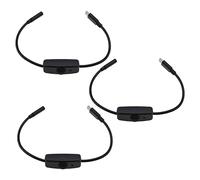 EMSea 3 Piezas Cable Extensión de Interruptor Tipo C Macho A Hembra con Botón Encendido Y Apagado Cable Interruptor de Alimentación para Teléfonos Tabletas USB Lámpara 28 Cm Negro