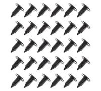 EMSea 30 clips de plástico para árbol de abeto negro, agujero de 6 mm, cabeza de 18 mm, parachoques de coche, remaches de defensa, clip de retención de coche, para coches, barcos, aviones, caravanas