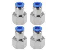 EMSea 4 adaptadores de conector neumático de 6 mm OD x rosca hembra NPT de 1/4 pulgadas, adaptador de conector neumático de empuje recto para conectar accesorios de aire