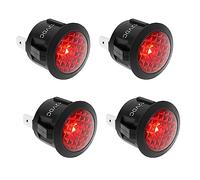 EMSea 4 luces LED rojas de advertencia CC 12 V 2 pines para coche, barco, motor, energía eléctrica, electrodomésticos, agujero de montaje de 20 mm