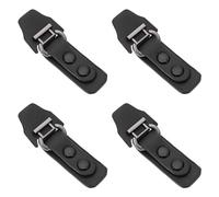 EMSea 4 pares de cierres de piel sintética de metal negro con 2 botones de presión para accesorios de ropa, ganchos para coser, manualidades, 9 x 3,2 cm
