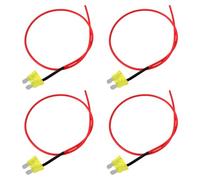 EMSea 4 Piezas Fusible Enchufable Estándar/ATC 20 A con Línea Derivación Cable Longitud 40 Cm Fusible ATC Automotriz Caja Fusibles Vehículos Automóviles Sistemas Eléctricos Rojo Y Amarillo