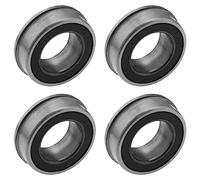 EMSea 4 rodamientos de bolas de ranura profunda con brida F6003-20/2RS de 20 x 35 x 11 mm ABEC-3 rodamientos de doble sellado de acero cromado para aplicaciones domésticas maquinaria de jardín