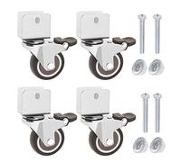 EMSea 4 ruedas giratorias con soporte en forma de U con freno para muebles, soportes de flores, capacidad de carga de 60 libras por rueda, abrazadera en U, diámetro interior de 20 mm