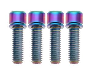 EMSea 4 tornillos de titanio para bicicleta M6 x 20 mm para bicicleta de carretera y bicicleta de montaña, 26,3 x 8,7 mm, tornillo de freno de disco