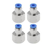 EMSea 4 Uds 4mm Tubo OD X 1/4" NPT Rosca Hembra Adaptador de Conector Neumático de Ajuste A Presión Empuje Recto para Conectar Adaptador de Accesorios de Aire