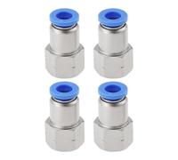EMSea 4 Uds 6mm Tubo OD X 1/8" NPT Rosca Hembra Adaptador de Conector Neumático de Ajuste A Presión Empuje Recto para Conectar Adaptador de Accesorios de Aire