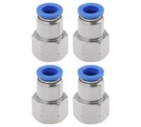 EMSea 4 Uds. Tubo de 8mm OD X 1/4" NPT Adaptador de Conector Neumático de Rosca Hembra de Ajuste A Presión Adaptador de Accesorios de Aire de Empuje Recto para Conectar