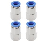 EMSea 4 Uds. Tubo de 8mm OD X 1/8" NPT Adaptador de Conector Neumático de Rosca Hembra de Ajuste A Presión Adaptador de Accesorios de Aire de Empuje Recto para Conectar