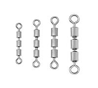 EMSea 40 Unidades de remolinos de Pesca de Alta Velocidad 3 carretes remolinos triples vórtices de Cebo de Primera línea Conector de Cadena de Perlas Remolino Accesorios de Pesca Cobre