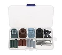 EMSea 46PCS Ruedas Pulido 20 Ruedas Pulido de Goma Silicona 20 Piezas de Partículas de Pulido Y 6 Vástagos de Mandril para Fabricación de Joyas Carpintería Y Tallado de Madera