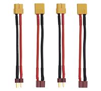 EMSea 4PCS XT60 a T Plug Cables XT60 Hembra a T Plug Macho y XT60 Macho a T Enchufe Hembra Cable Adaptador 14AWG 10cm RC Accesorio para RC Lipo Batería