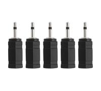 EMSea 5 adaptadores mono de 2,5 mm a jack mono de 3,5 mm compatibles con teléfonos móviles, MP3 y otros dispositivos con adaptador de conector de audio mono de interfaz de 2,5 mm
