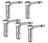 EMSea 5 unids 6,35 mm 1/4 "90 Grados ángulo Recto Enchufe de Audio Adaptador Conector de Soldadura para Guitarra eléctrica Mezclador Altavoz Teclado KTV Equipo