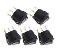 EMSea 5 unids interruptor de palanca DC 12 V 20A interruptor redondo interruptor basculante SPST encendido y apagado con rojo LED interruptor indicador interruptor de palanca para coche barco