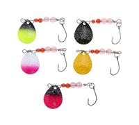 EMSea 5 Unids Pesca Trucha Spinner Juego Señuelos Pesca Kit Pesca Spinnerbait Señuelos Pesca Un Solo Anzuelo Señuelos Pesca Metal Dispositivo Pesca de Cebo para Trucha Bass,2.2g