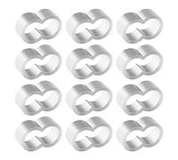EMSea 50 abrazaderas de estrangulamiento de cuerda de alambre, abrazaderas de prensa de aluminio compatibles con cuerdas de tensión de 8 mm, accesorios de crimpado, accesorios plateados