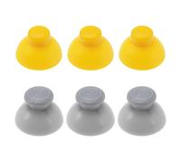 EMSea 6 piezas de tapas de joysticks analógicos de repuesto compatibles con Nintendo GameCube, cubiertas de palo analógico, accesorios ABS, amarillo y gris