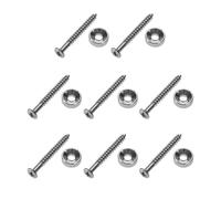 EMSea 8 Juegos de Tornillos Montaje para Cuello Bajo Guitarra Eléctrica 44,5 X 4,5 Mm Casquillos de Junta de Perno de Virola de Metal Pernos para Bajo Guitarra Acústica Eléctrica Plateado