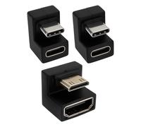 EMSea Adaptador Mini HDMI A HDMI en ¨¢ngulo de 180 Grados con Adaptador USB-C para Pantalla Port¨¢Til Lado Largo hacia Adentro