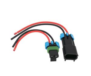EMSea Arnés de cableado macho y hembra para ventilador de coche de 2 pines compatible con Delphi Metri-Pack 280 Series longitud de línea 13,5 cm, 14 AWG, arnés de enchufe de ventilador de 2 terminales