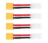 EMSea Cable Adaptador Macho A Macho XT60 de 4 Piezas Cable Corto de 14 AWG para Cargador de Bater¨ªa de Airsoft de Coche RC Compatible con Ta-Miya
