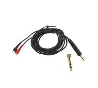 EMSea Cable de Audio con Conector de 3,5/6,3 mm, Compatible con Sennheiser HD25 HD560 HD540 - Cable de 2,5 m (Longitud Igual Izquierda y Derecha)