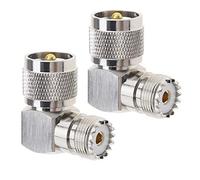 EMSea Conector Angular de 2 Piezas PL259 SO239, 90 Grados, Adaptador HUF para Antena de Coche