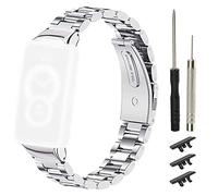 EMSea Correa de reloj de repuesto compatible con Huawei Band 6 compatible con Honor Band 6 correa de reloj de acero inoxidable con herramienta de extracción, 150-220mm, Acero inoxidable