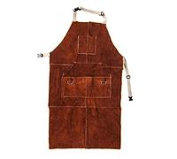 EMSea Delantal de Soldadura de Bolsillo Cuero de Vaca con Hebilla de Liberación Rápida Longitud Ajustable para Hombres Y Mujeres - 90x60 Cm (marrón Oscuro)