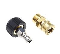 EMSea Juego de 2 Adaptadores de Manguera para Lavadora A Presión Rosca Hembra M22 de 14 Mm A Conector Rápido Macho de 1/4 de Pulgada Y Conector Hembra Rápido de 1/4 de Pulgada A Macho M22 de 14 Mm