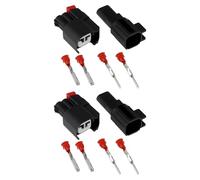 EMSea Juego de 2 Conectores de Cable Eléctrico Impermeable de 2 Pines para Compresor de Agua Sensor de Bomba de Agua Conector Automotriz