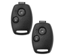 EMSea Juego de 2 llaveros de repuesto con control remoto de 2 botones compatibles con Honda Civic Jazz Crv Insight Record Fit Frv carcasas para llaves con piel de llave,color negro